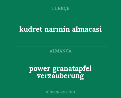 power granatapfel verzauberung - kudret narınin almacasi