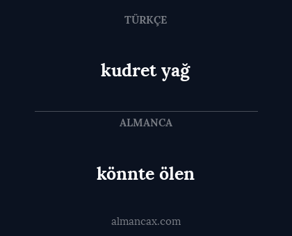 könnte ölen - kudret yağ