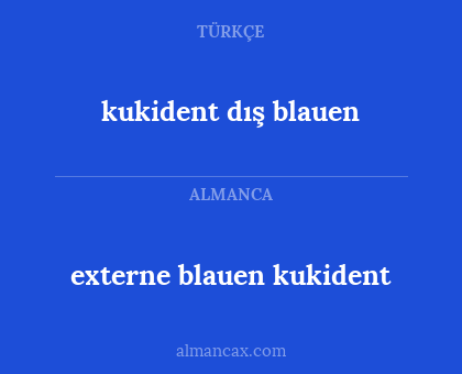 externe blauen kukident - kukident dış blauen