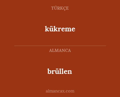 brüllen - kükreme