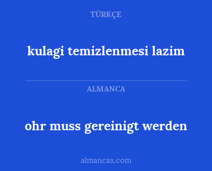 ohr muss gereinigt werden - kulagi temizlenmesi lazim