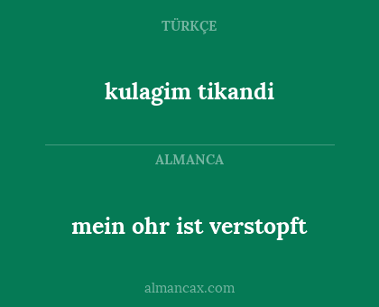 kulagim tikandi - mein ohr ist verstopft
