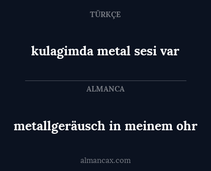 metallgeräusch in meinem ohr - kulagimda metal sesi var