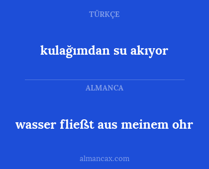 wasser fließt aus meinem ohr - kulağımdan su akıyor