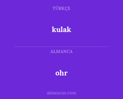 kulak - ohr