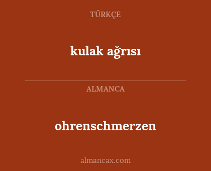 kulak ağrısı - ohrenschmerzen