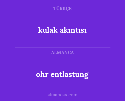 kulak akıntısı - ohr entlastung