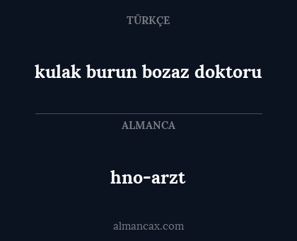 hno-arzt - kulak burun bozaz doktoru