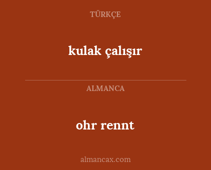kulak çalışır - ohr rennt