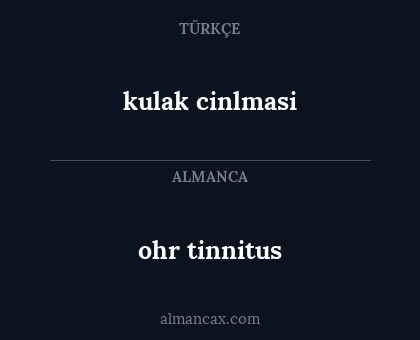 ohr
tinnitus - kulak
cinlmasi