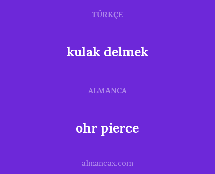 kulak delmek - ohr pierce