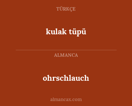 kulak tüpü - ohrschlauch