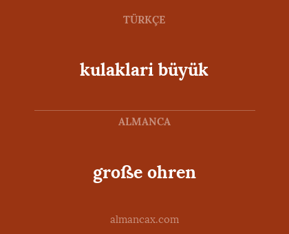 große ohren - kulaklari büyük