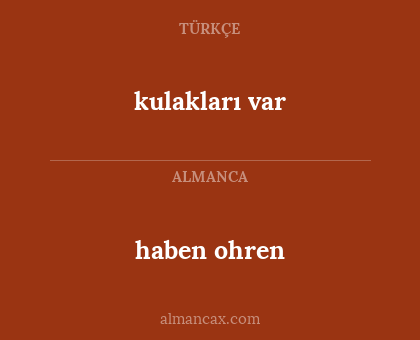 kulakları var - haben ohren