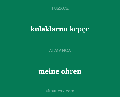 kulaklarım kepçe - meine ohren