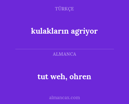 kulakların agriyor - tut weh, ohren
