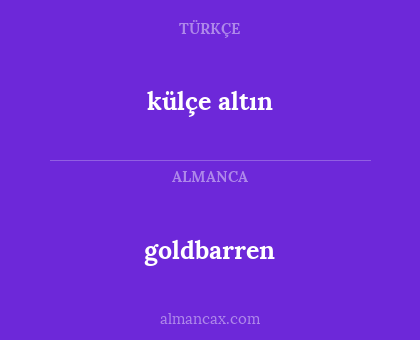 goldbarren - külçe altın