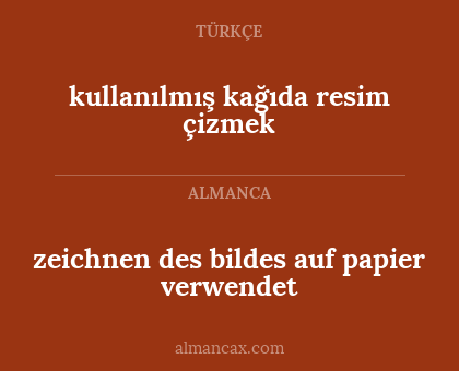 kullanılmış kağıda resim çizmek - zeichnen des bildes auf papier verwendet