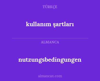 kullanım şartları - nutzungsbedingungen