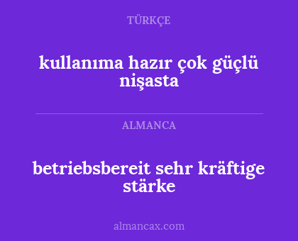 kullanıma hazır çok güçlü nişasta - betriebsbereit sehr kräftige stärke