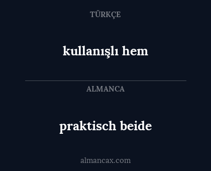praktisch beide - kullanışlı hem