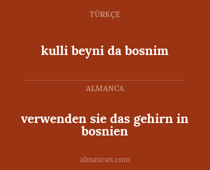 verwenden sie das gehirn in bosnien - kulli beyni da bosnim