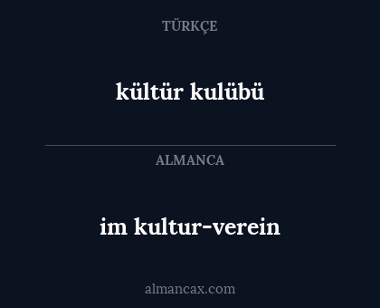 im kultur-verein - kültür kulübü