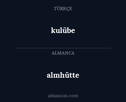 almhütte - kulübe