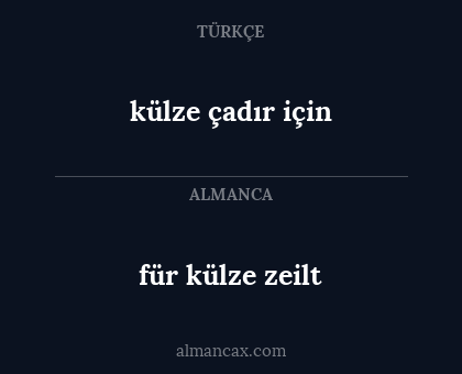 für külze zeilt - külze çadır için