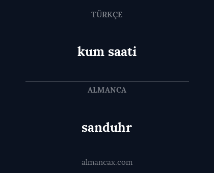 sanduhr - kum saati