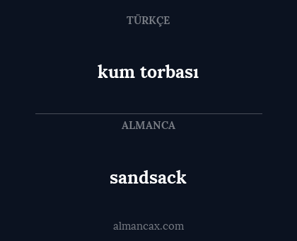 kum torbası - sandsack
