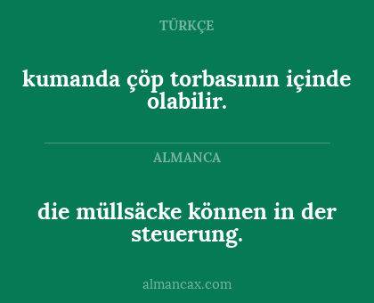 kumanda çöp torbasının içinde olabilir. - die müllsäcke können in der steuerung.