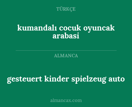 kumandalı cocuk oyuncak arabasi - gesteuert kinder spielzeug auto