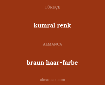 kumral renk - braun haar-farbe