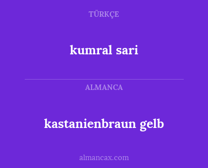 kastanienbraun gelb - kumral sari