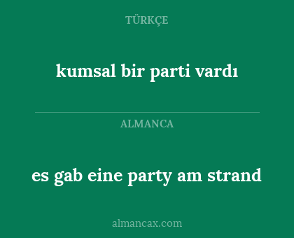es gab eine party am strand - kumsal bir parti vardı