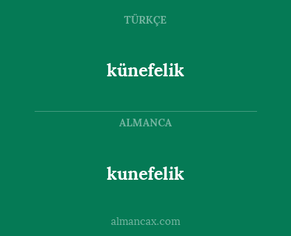 künefelik - kunefelik