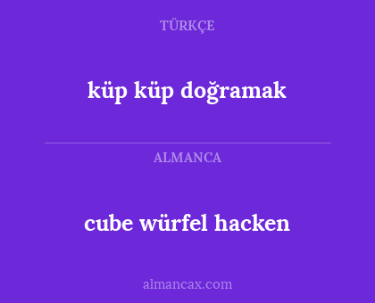 cube würfel hacken - küp küp doğramak