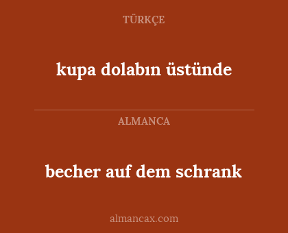 kupa dolabın üstünde - becher auf dem schrank
