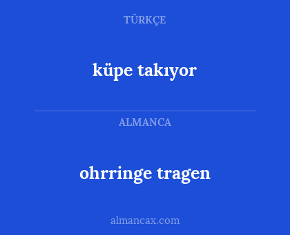 ohrringe tragen - küpe takıyor