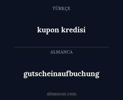 gutscheinaufbuchung - kupon kredisi