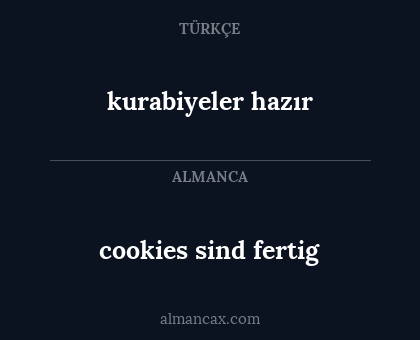 cookies sind fertig - kurabiyeler hazır
