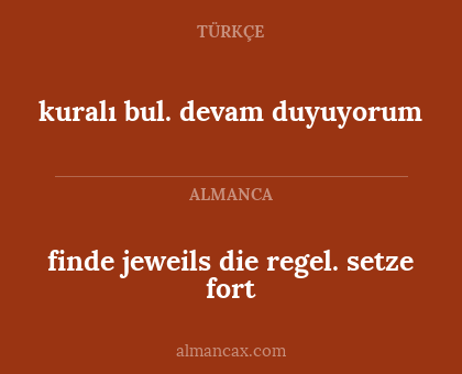 finde jeweils die regel. setze fort - kuralı bul. devam duyuyorum