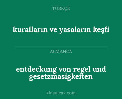 kuralların ve yasaların keşfi - entdeckung von regel und gesetzmasigkeiten