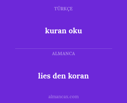 kuran oku - lies den koran