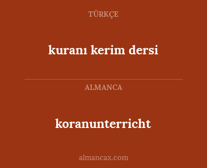 koranunterricht - kuranı kerim dersi