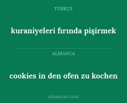 kuraniyeleri fırında pişirmek - cookies in den ofen zu kochen