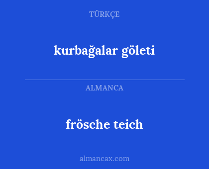 frösche teich - kurbağalar göleti
