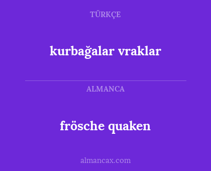 frösche quaken - kurbağalar vraklar