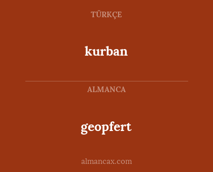 geopfert - kurban